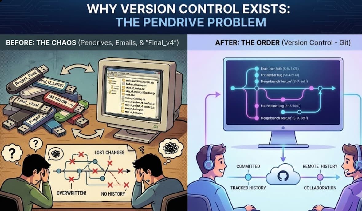 Why Version Control System Exists : The đŸ Pen-drive Problem